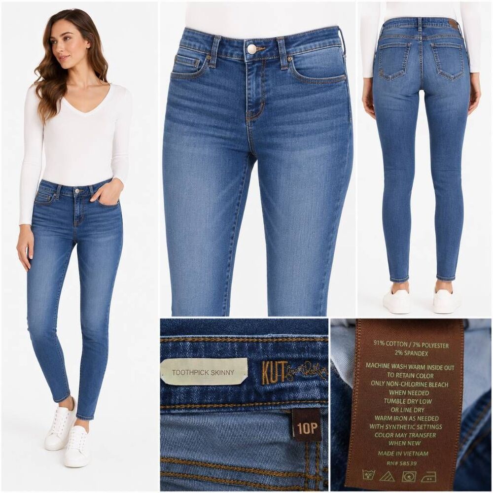 KUT from the Kloth Toothpick Skinny Jeans Women 10P Blue